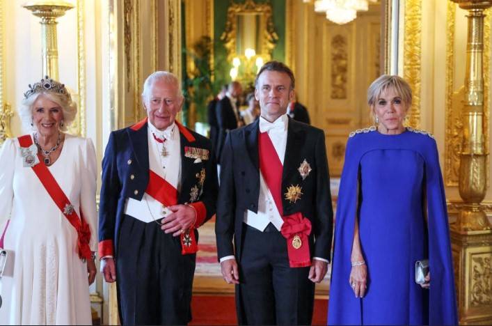 King Charles, Macron laud new 'entente' on first day of French president's state visit