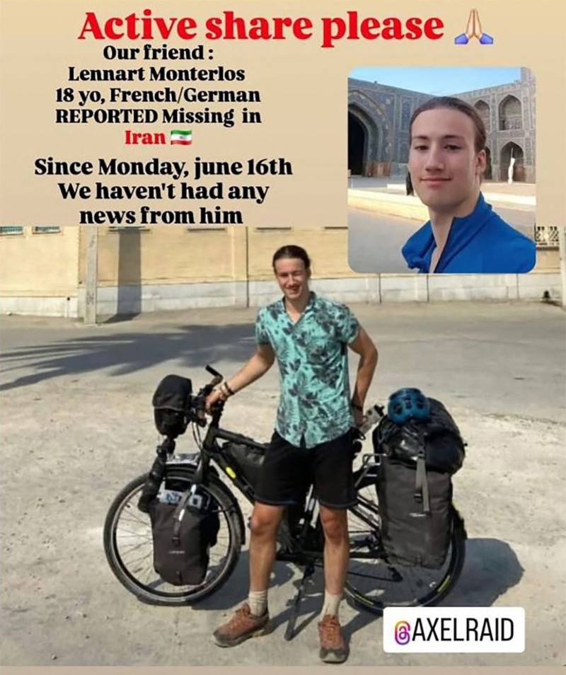 Iran detains French-German teenage cyclist