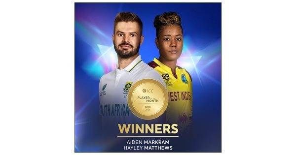 Aiden Markram, Hayley Matthews named ICC Players of the Month for June 2025