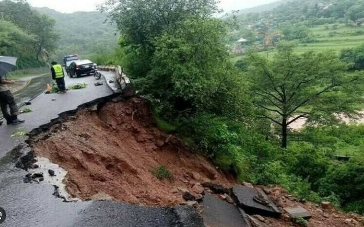 Tourists trapped after landslides take down trees in Murree