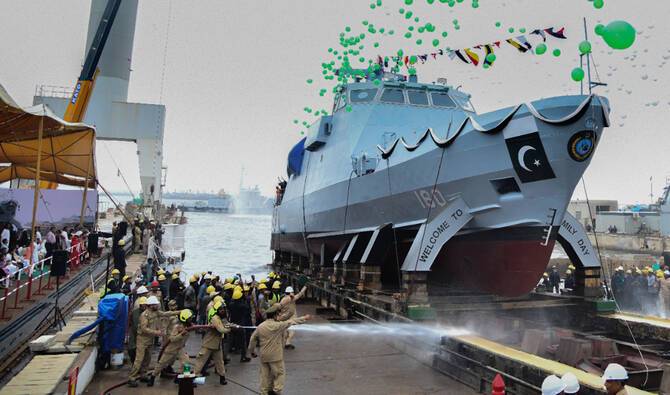 Pakistan Navy launches gunboat equipped with long-range, semi-automatic weaponry