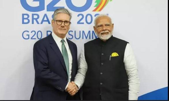 India's Modi flies to UK to sign trade deal with Starmer