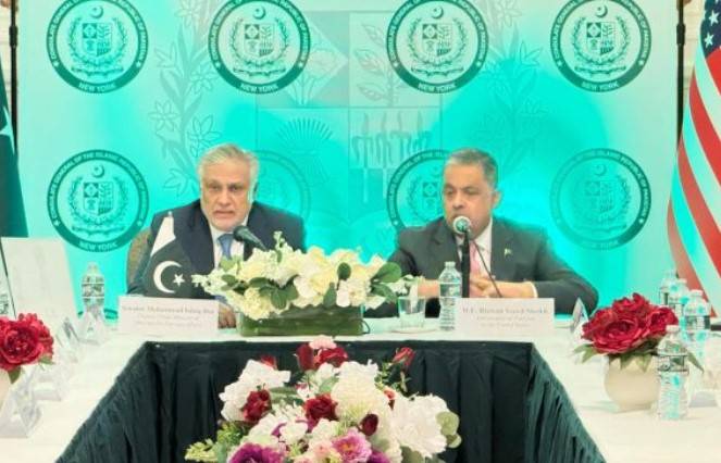 Ishaq Dar holds meeting with professionals in New York