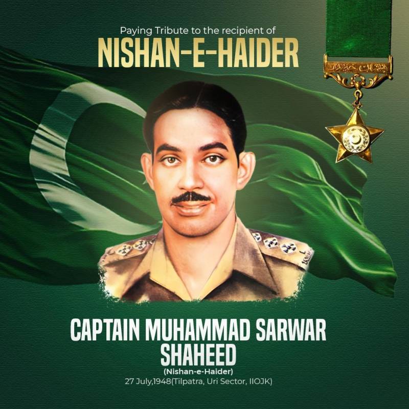 Armed forces commemorate 77th martyrdom anniversary of Captain Sarwar Shaheed