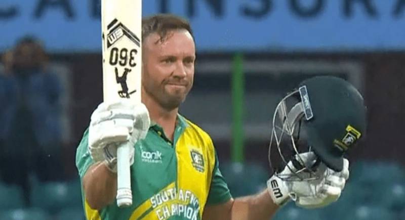 De Villiers’ ton powers South Africa Champions to 241 against Australia Champions