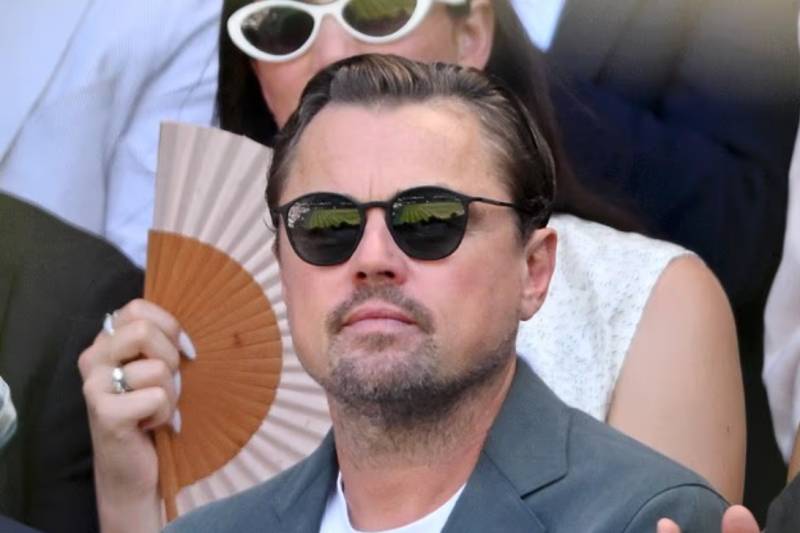 Leonardo DiCaprio wears knee brace during padel match with Vittoria Ceretti