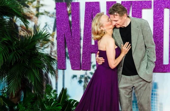 Pamela Anderson impresses Liam Neeson at shooting of 'The Naked Gun'