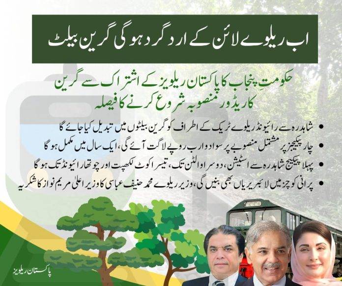 Punjab govt, Railways to launch 40-km Green Corridor in Lahore