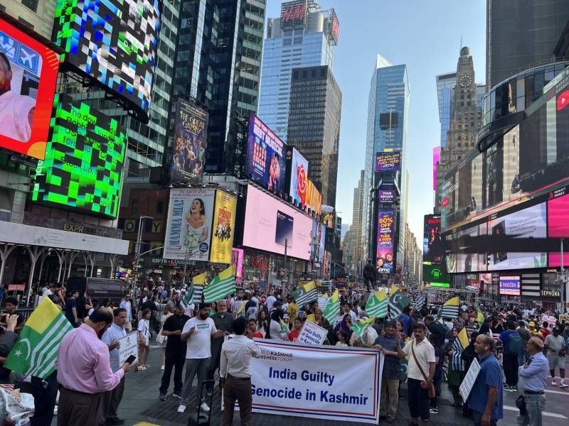 Peaceful protest of Kashmiri Americans at the Iconic Times Square