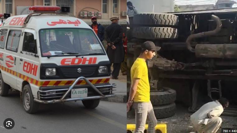 Two labourers injured after trailer rams into Karachi bungalow 