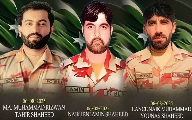 Major among three soldiers martyred in IED blast in Mastung
