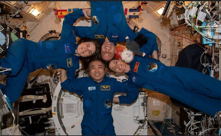 Five astronauts leave space station for trip back to Earth