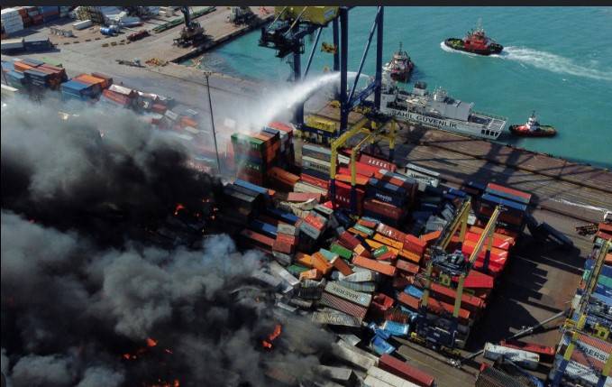 Turkey wildfires close busy shipping route