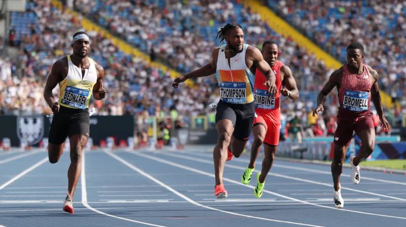 Thompson beats Lyles in first 100m head-to-head since Paris Olympics