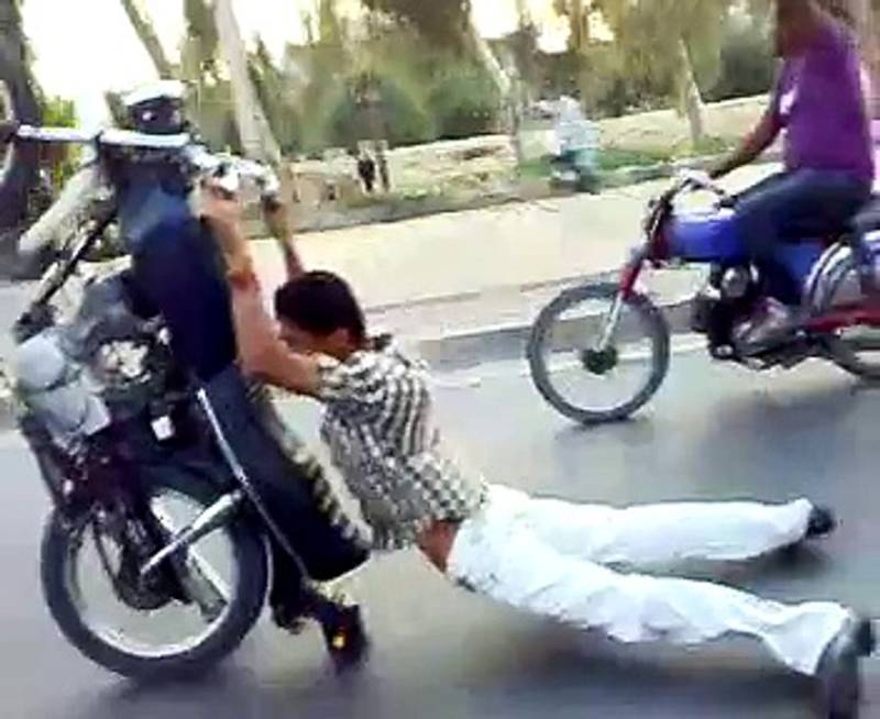Lahore police hunt down viral motorcycle stuntman