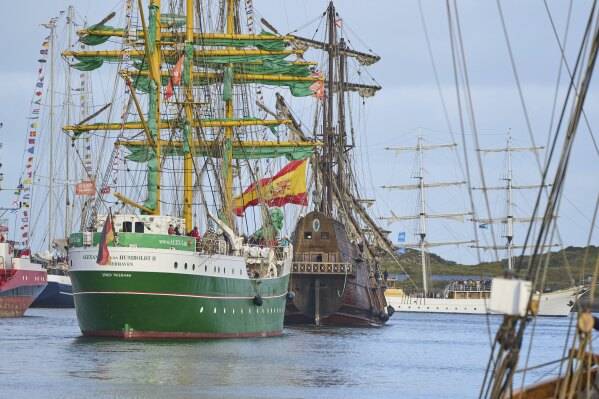 Tall ships sail into Amsterdam for giant maritime festival