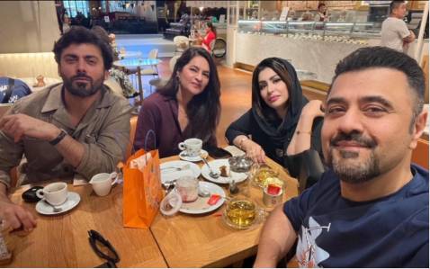 Fawad Khan and Ahmed Ali Butt's joyous dining with wives in Dubai