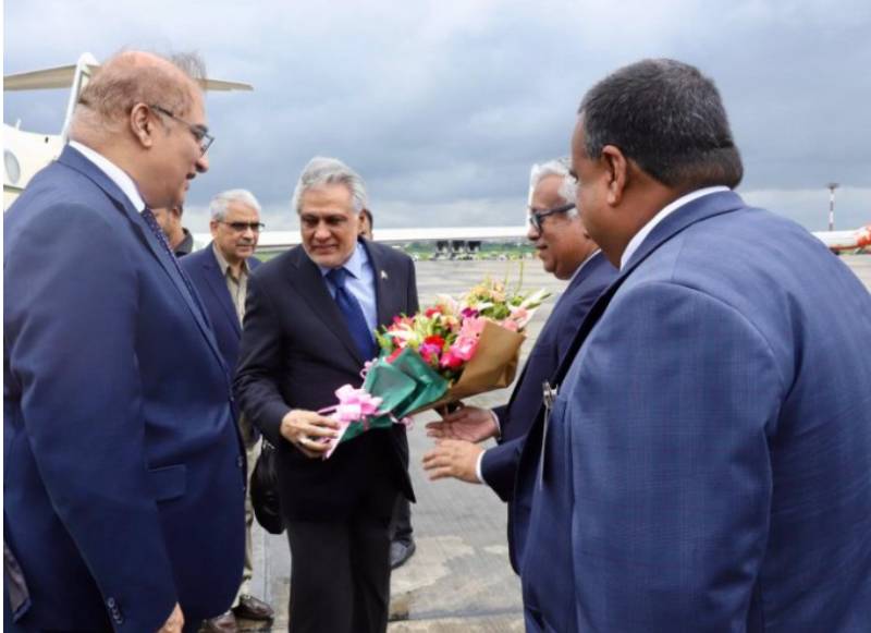 Ishaq Dar lands in Dhaka on two-day official visit 