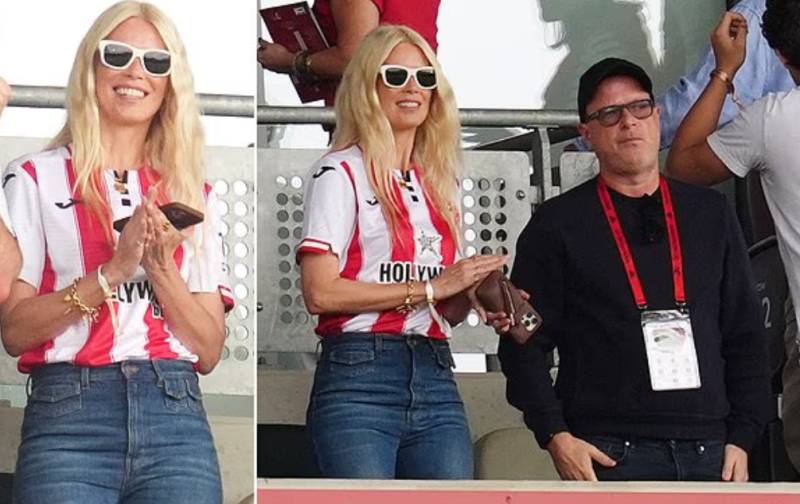 Claudia Schiffer cheers on Brentford alongside husband Matthew Vaughn