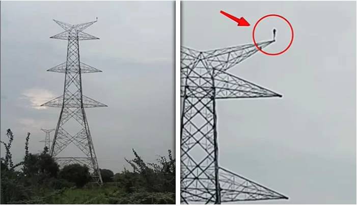 Indian youth climbs power tower after family rejects love marriage