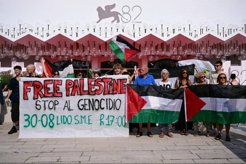 Showtime for Venice Film Festival where stars and Gaza protesters gather