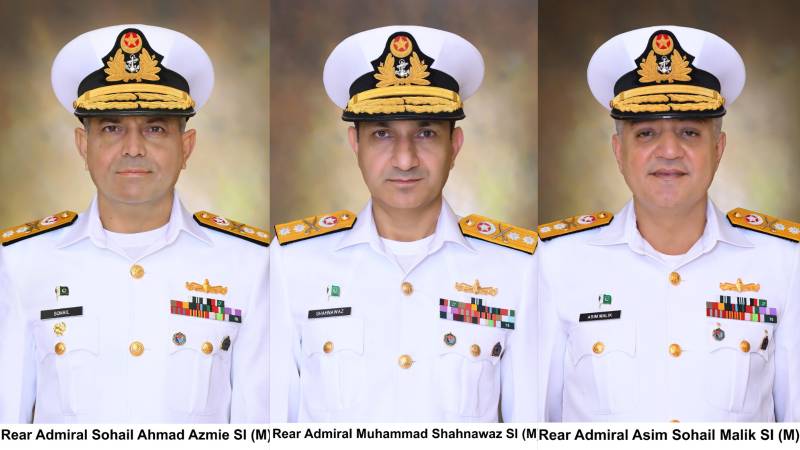 Three Pakistan Navy Commodores promoted to the rank of Rear Admiral