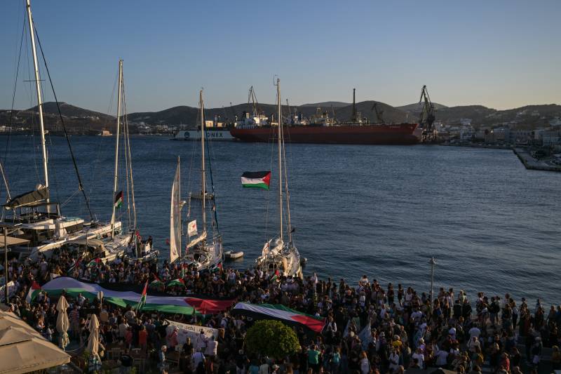 Two ships set sail from Greece to join Gaza aid flotilla
