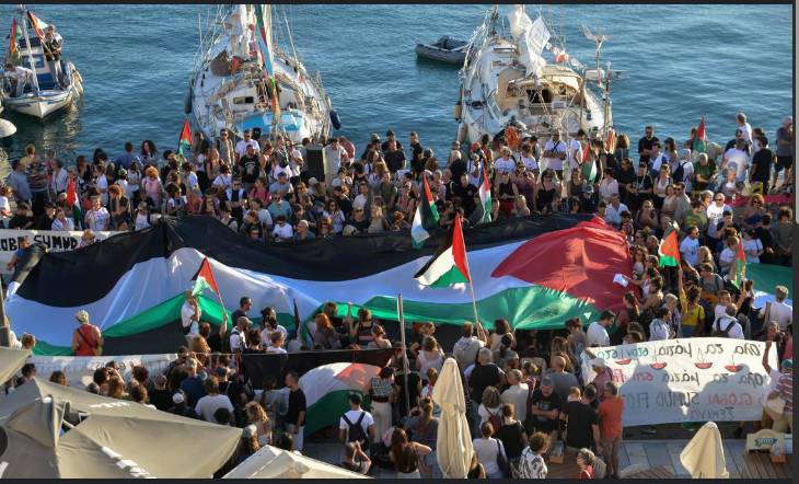 Activists say Gaza aid flotilla attacked by 'multiple drones'