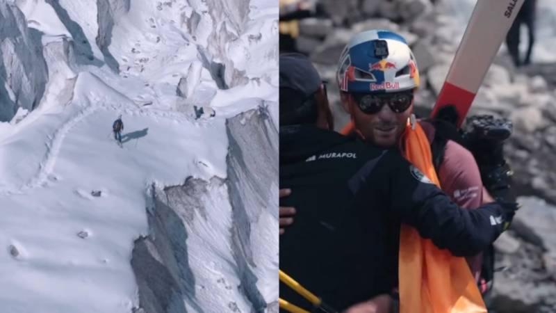 Polish climber on skis makes Everest descent in first