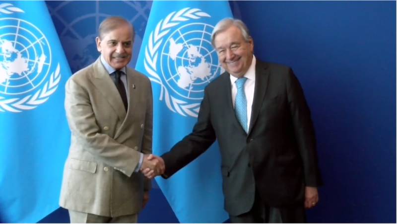 At meeting with UN chief, PM Shehbaz seeks mobilisation of additional climate finance for Pakistan