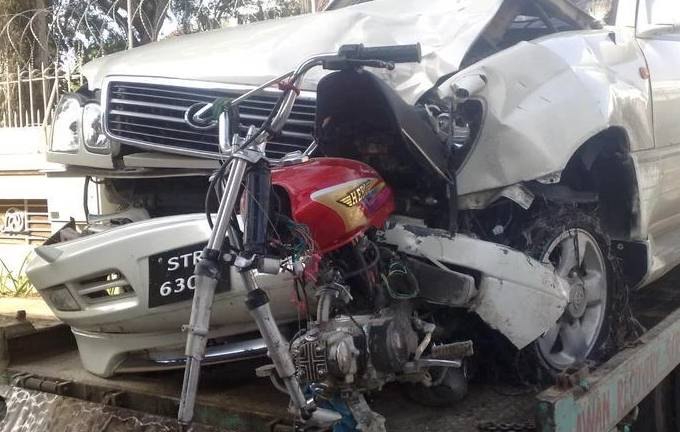 Two die as car crushes motorbike in Lower Dir