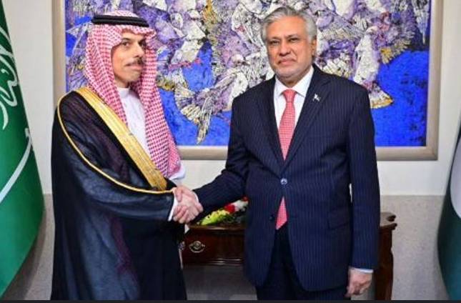 Ishaq Dar, Saudi FM take up Gaza situation