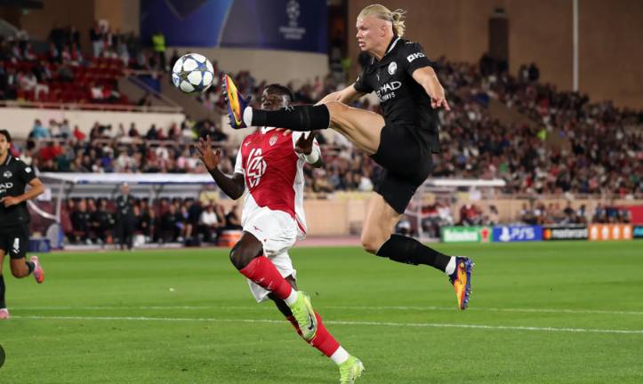 Haaland scores twice but Man City denied by Monaco in Champions League