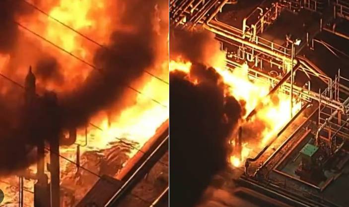Fire breaks out at US oil refinery