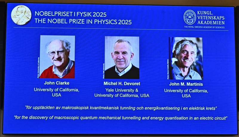 Trio wins physics Nobel for quantum mechanical tunnelling