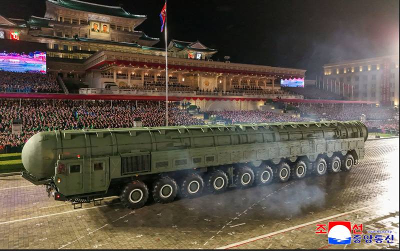North Korea shows off 'most powerful' missile at military parade