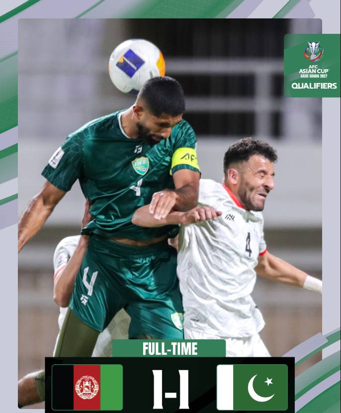 Pakistan hold Afghanistan 1-1 in AFC Asian Cup Qualifier