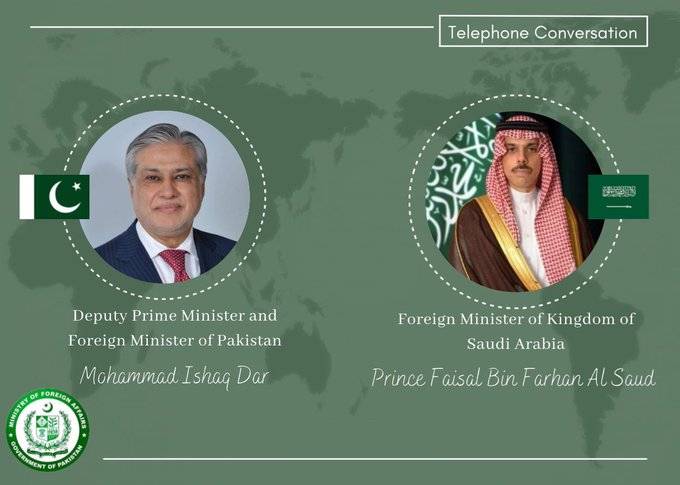 Pak, Saudi FMs discuss regional situation, recent developments