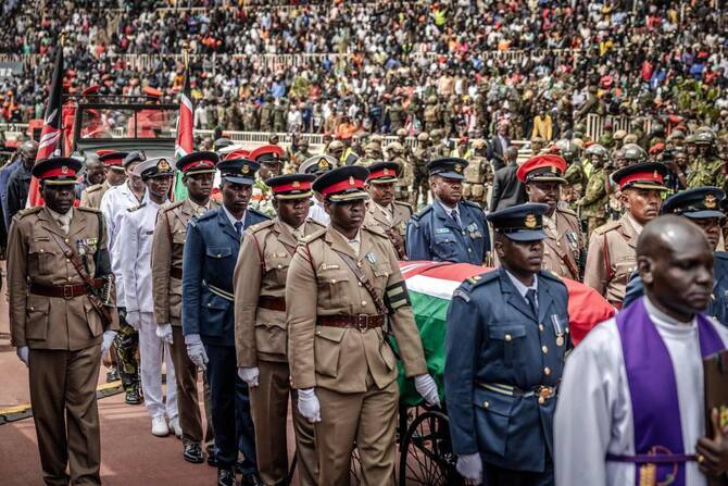 Huge crowds as body of revered Kenya politician Odinga heads home