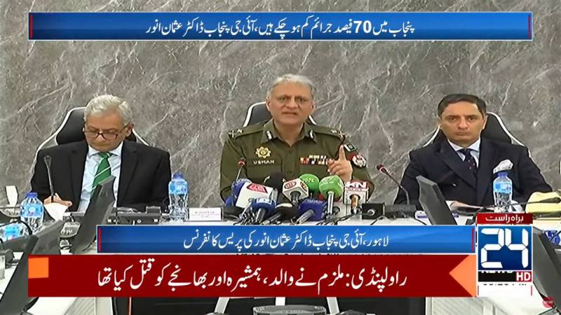 Crime rate registers 70pc decline in Punjab: IGP Usman Anwar