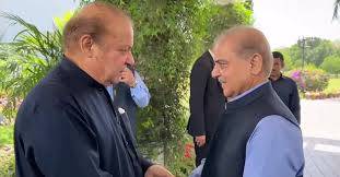 PM Shehbaz meets Nawaz Sharif at Jati Umra