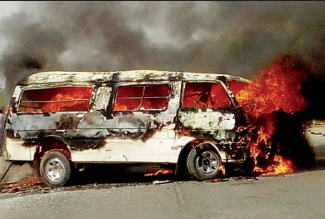 Eight children injured as school van catches fire in Karachi