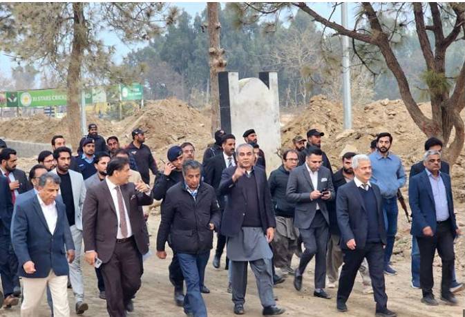 Mohsin Naqvi inspects construction work on Islamabad’s two mega projects