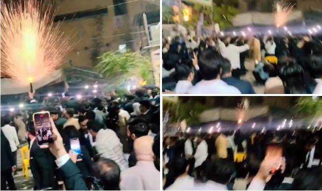 Sindh Bar results: lawyers celebrate victory with aerial firing