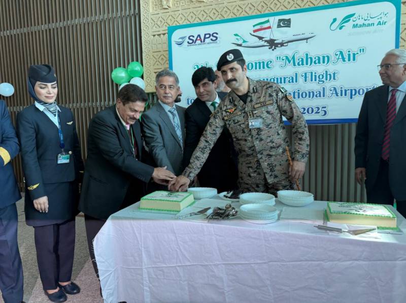 Mahan Air's inaugural flight carrying 264 passengers departs for Tehran from Islamabad