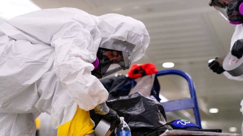 Seven hospitalized after suspicious package opened at US base