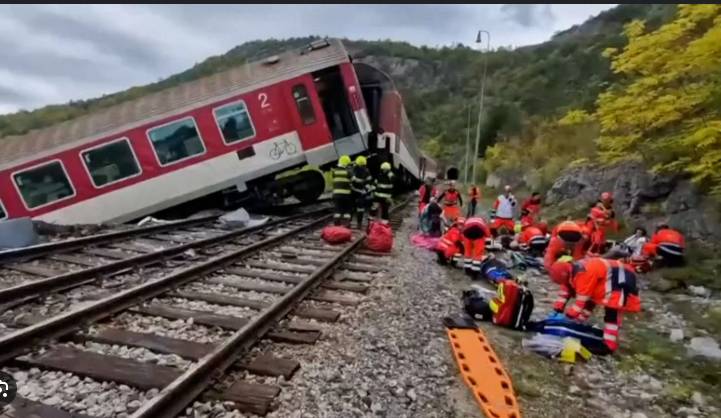 Dozens hurt after trains collide in Slovakia