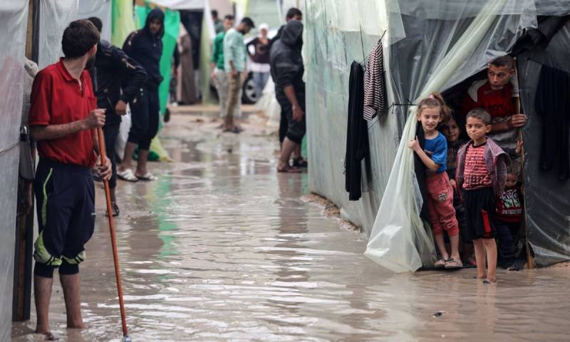 Drenched and displaced: Gazans living in tents face winter downpours