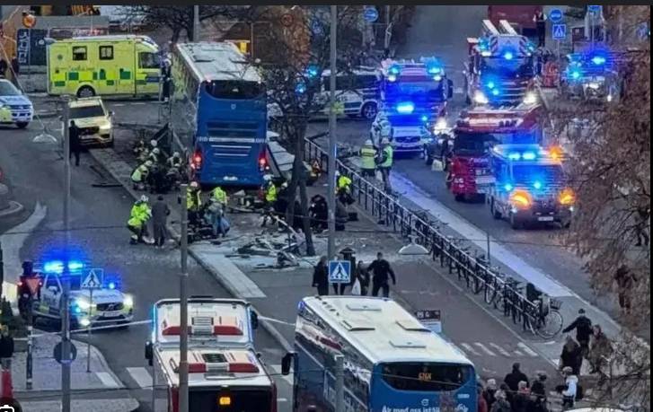 Three killed as Stockholm bus slams into pedestrians