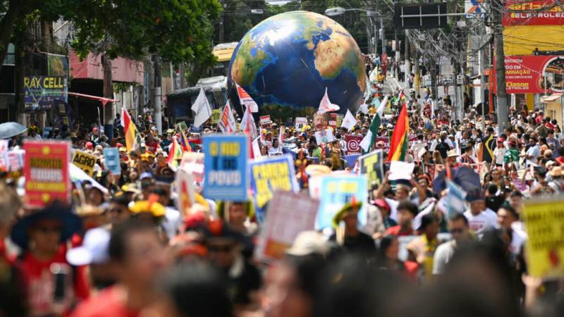 Massive march in Brazil marks first big UN climate protest in years